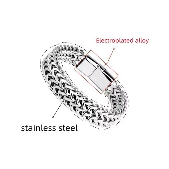 Stainless Steel Braided Double Row Front and Rear Fish Scale Alloy Magnetic Buck - Picture 6 of 7